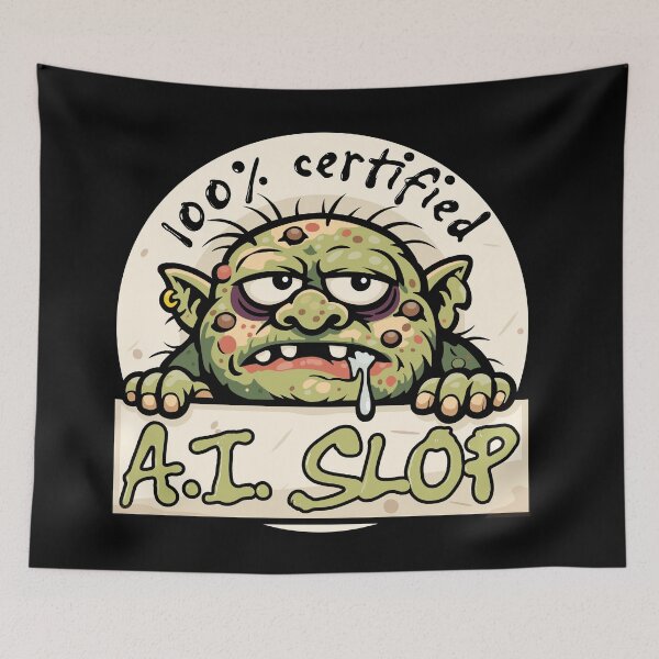Item preview, AI Slop Troll – 100% Guaranteed AI Slop Warning designed and sold by messy-nessie.