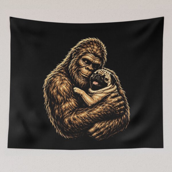 Item preview, Bigfoot and Pug Love Graphic Design designed and sold by rafaeltto.
