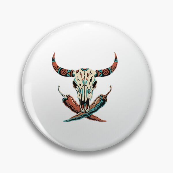 Item preview, Cow Skull with Crossed Chili Peppers - Southwestern Desert Sticker designed and sold by The Iconic Minimalist.