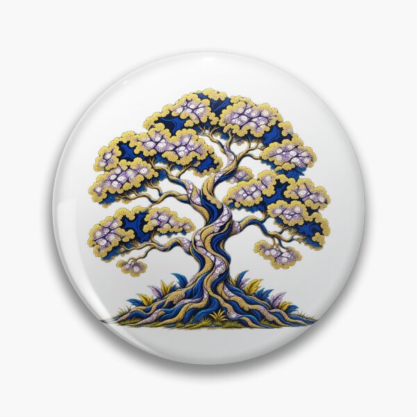 Item preview, Royal Blue and Gold Tree of Life – Elegant African Inspired Botanical Art designed and sold by Awarrie.