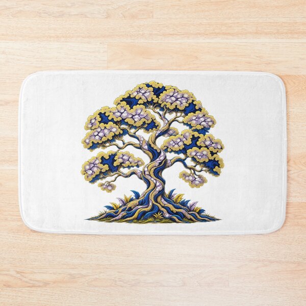 Item preview, Royal Blue and Gold Tree of Life – Elegant African Inspired Botanical Art designed and sold by Awarrie.
