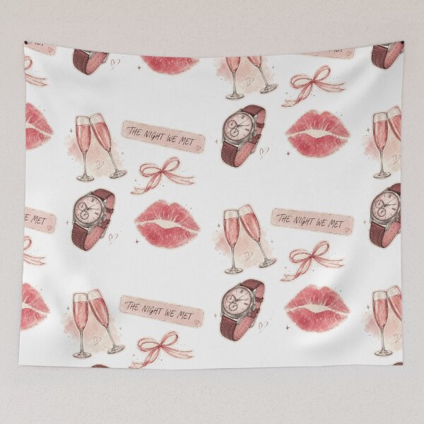Item preview, the night we met | aesthetic | vintage | stickers |pink | couple gift designed and sold by ravenRM.