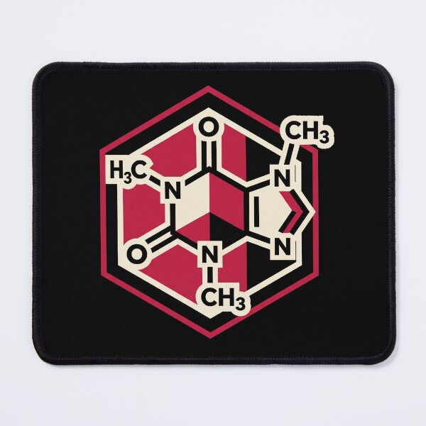 Item preview, Caffeine Molecule Hexagon Badge Chemistry Coffee Lover Geometric Aesthetic designed and sold by mood-draftsman.