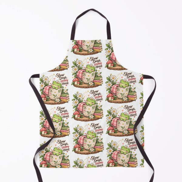 Item preview, Slow Days, Happy Heart – Cozy Frog & Floral Illustration designed and sold by Ishratparween11.