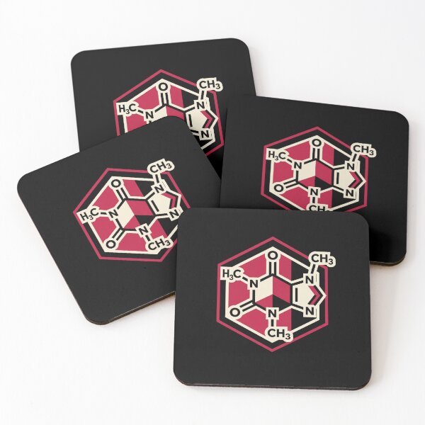 Item preview, Caffeine Molecule Hexagon Badge Chemistry Coffee Lover Geometric Aesthetic designed and sold by mood-draftsman.