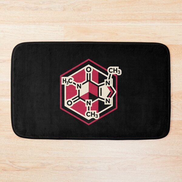 Item preview, Caffeine Molecule Hexagon Badge Chemistry Coffee Lover Geometric Aesthetic designed and sold by mood-draftsman.
