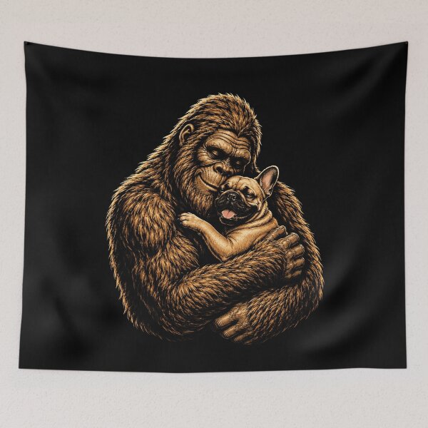 Item preview, Gorilla and French Bulldog Friendship Design designed and sold by rafaeltto.