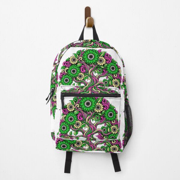 Item preview, Emerald Floral Tree of Life – Vibrant Pink and Green Botanical Art designed and sold by Awarrie.
