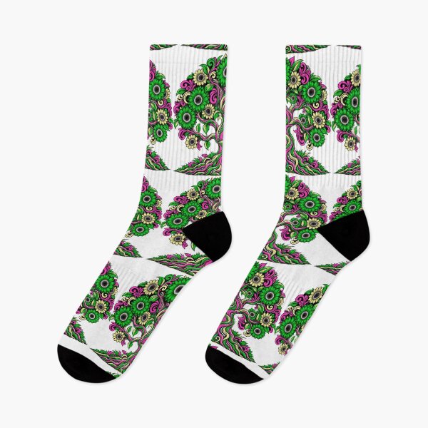 Item preview, Emerald Floral Tree of Life – Vibrant Pink and Green Botanical Art designed and sold by Awarrie.