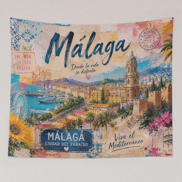Item preview, Malaga Postcard, Spain – A Beautiful city in Europe. designed and sold by GalleryKauffeld.