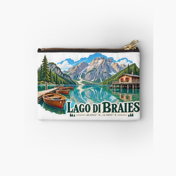 Item preview, Lago di Braies – Dolomites Alpine Lake & Rowboat Travel Art designed and sold by ChicClicker.