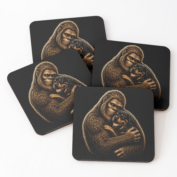 Item preview, Bigfoot and Rottweiler embrace design designed and sold by rafaeltto.