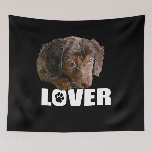 Item preview, Cachorro amante de los perros salchicha marrones designed and sold by Just-Arts-4U.