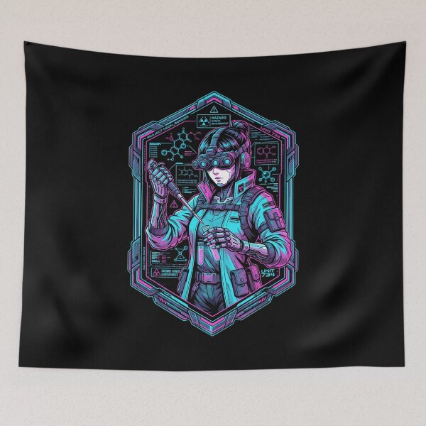 Item preview, Cyberpunk Neon Scientist Nanite Containment Anime Mech Lab Aesthetic designed and sold by mood-draftsman.
