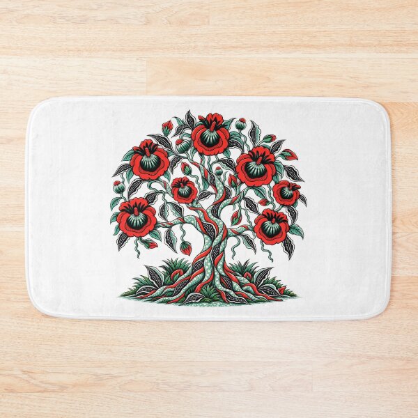 Item preview, Scarlet Floral Tree of Life – Red, Black & Mint Botanical Art designed and sold by Awarrie.
