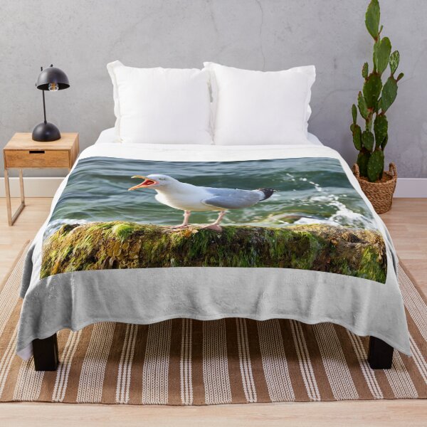 Item preview, Herring Gull Squawking whilst Perched on a Rock by the Sea designed and sold by Dorset Girl.