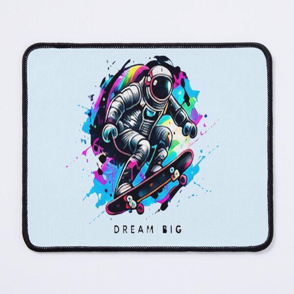 Item preview, Cyberpunk Astronaut Skateboarding Dream Big - Neon Pop Art designed and sold by FABIOLA1970.