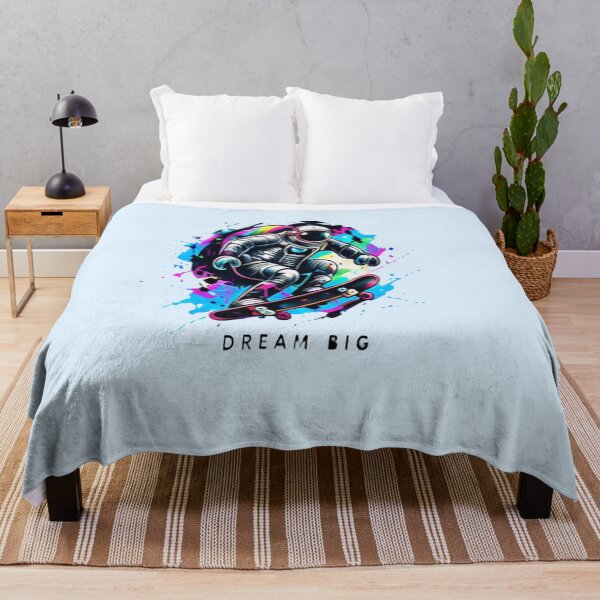 Item preview, Cyberpunk Astronaut Skateboarding Dream Big - Neon Pop Art designed and sold by FABIOLA1970.