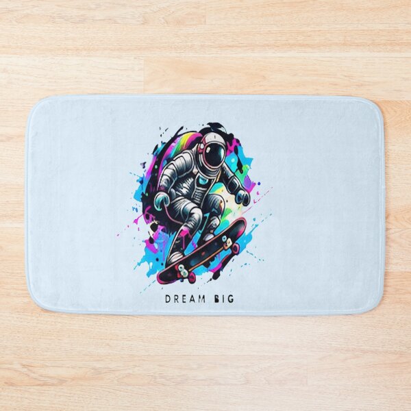 Item preview, Cyberpunk Astronaut Skateboarding Dream Big - Neon Pop Art designed and sold by FABIOLA1970.