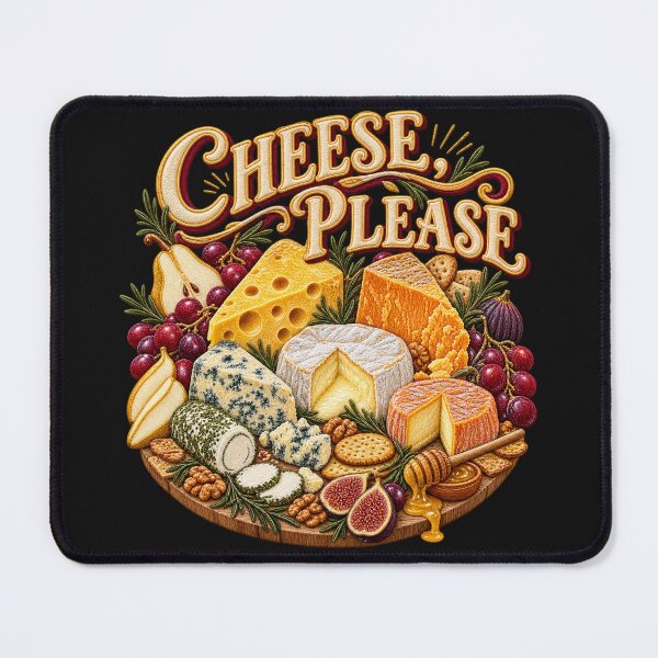Item preview, Cheese Lover Embroidery – Cheese Please Artisan Charcuterie Foodie Design designed and sold by Emoji Emblems.