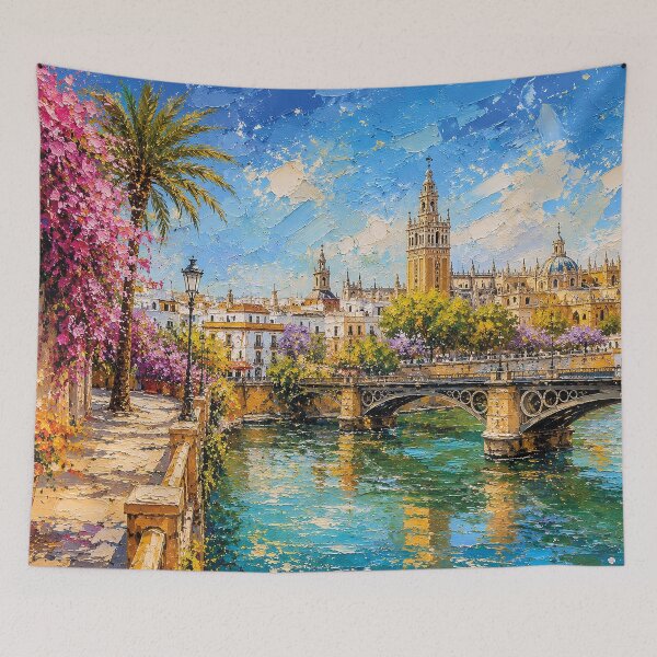 Item preview, Sevilla, Spain – a painting of a summer day in this beautiful European city. designed and sold by GalleryKauffeld.