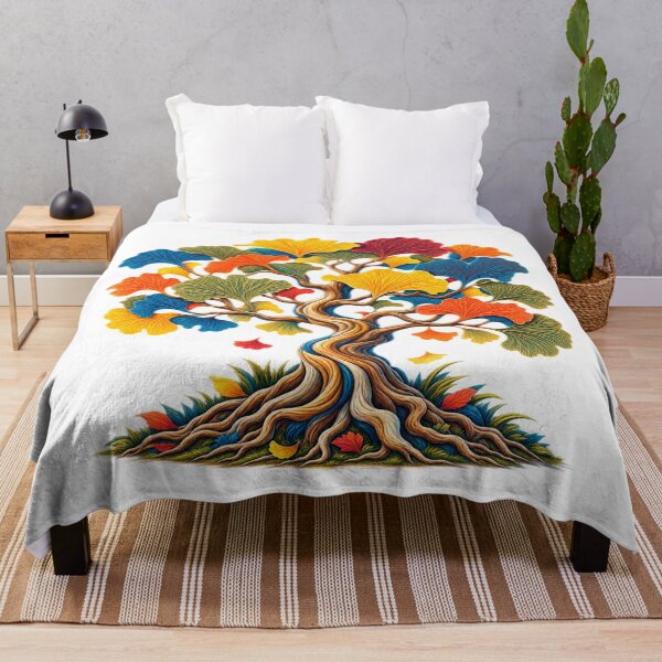 Item preview, Golden Ginkgo Tree of Life – Colorful Botanical Art designed and sold by Awarrie.