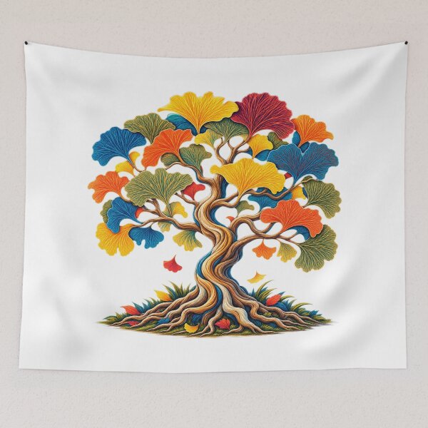 Item preview, Golden Ginkgo Tree of Life – Colorful Botanical Art designed and sold by Awarrie.