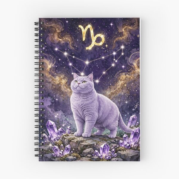 Item preview, Mystical Capricorn Cat With Golden Constellation Crown designed and sold by Moody Vibes Studio.
