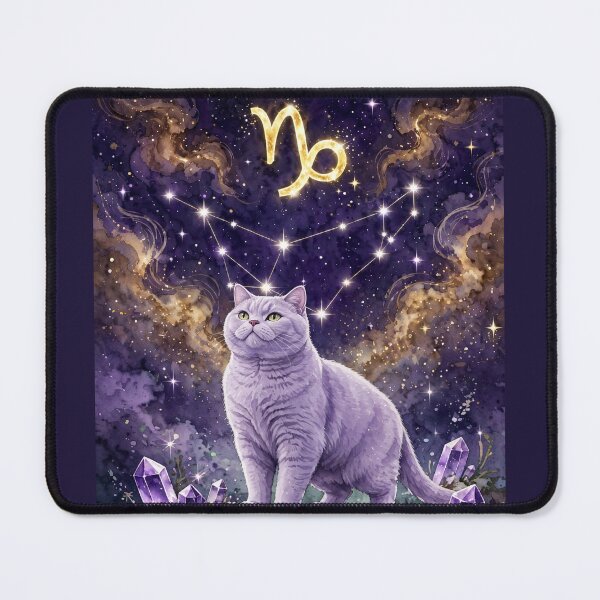 Item preview, Mystical Capricorn Cat With Golden Constellation Crown designed and sold by Moody Vibes Studio.