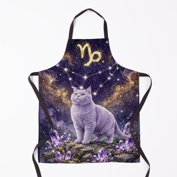 Item preview, Mystical Capricorn Cat With Golden Constellation Crown designed and sold by Moody Vibes Studio.