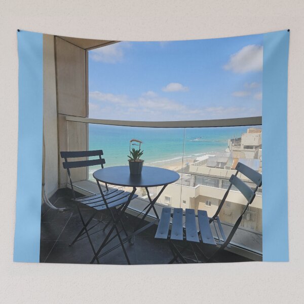 Item preview, Summer Balcony with Stunning Mediterranean Sea View designed and sold by Yanshuf.