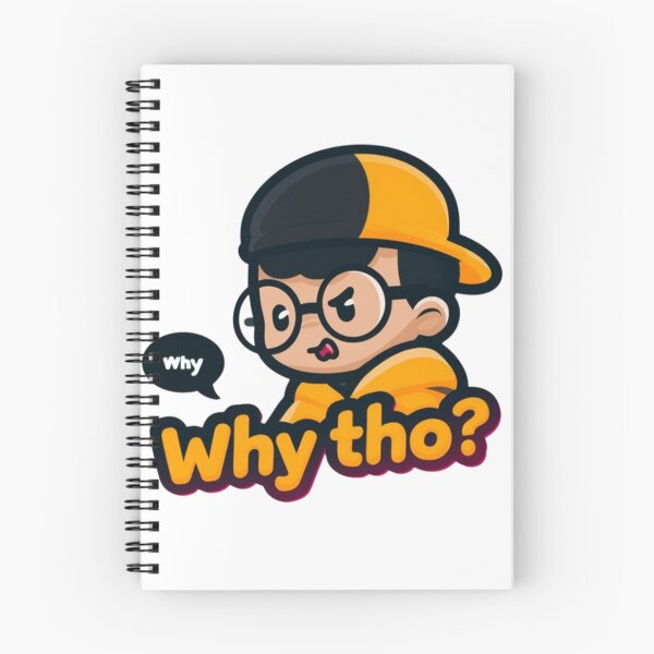 Item preview, Why Tho? Cartoon Boy Sticker With Glasses and Yellow Hat Expressing Confused Meme Reaction designed and sold by KanDa-Shop.