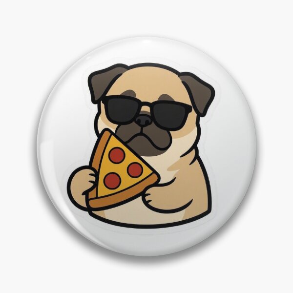 Item preview, Cute Pug Dog Eating Pizza Slice Sunglasses designed and sold by BobaCatDesign.
