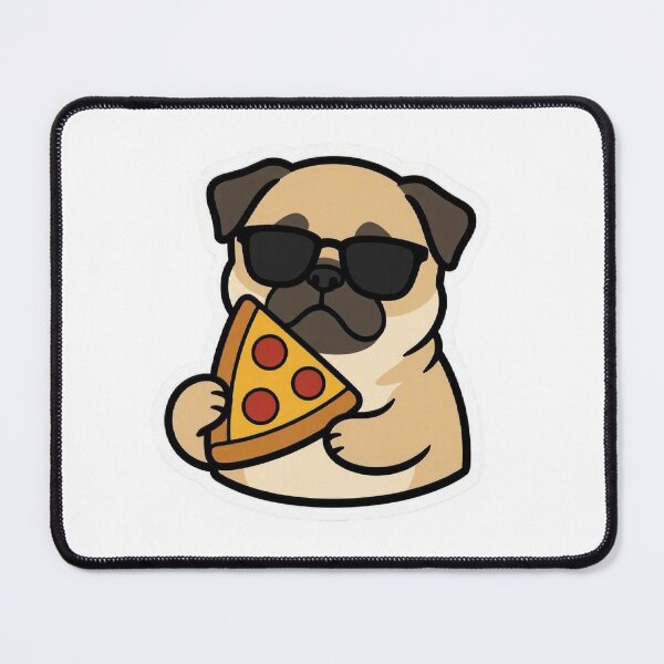 Item preview, Cute Pug Dog Eating Pizza Slice Sunglasses designed and sold by BobaCatDesign.