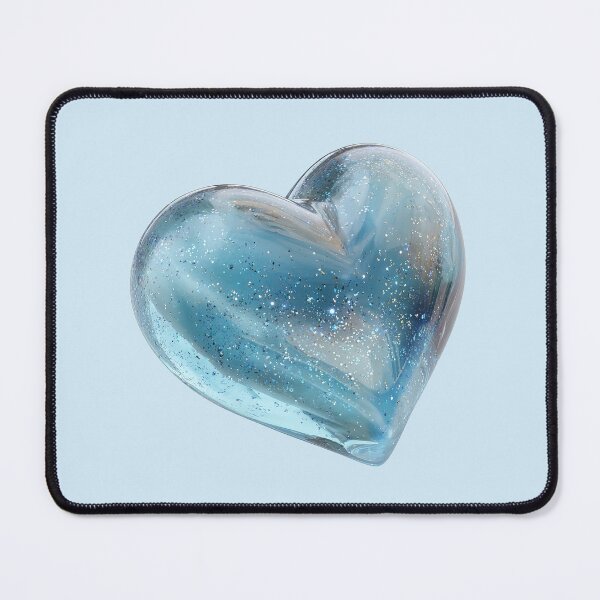 Item preview, Blue Glass Heart Celestial 3D Art designed and sold by jianina-alondra.