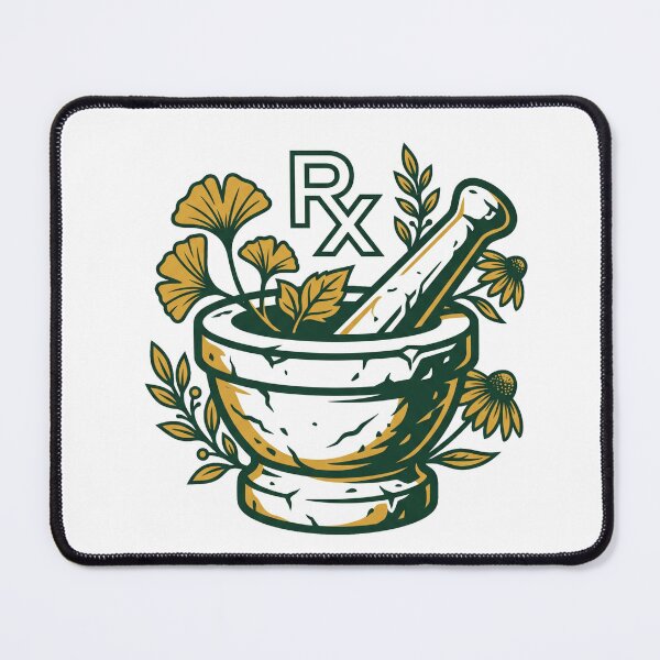 Item preview, Herbal Mortar and Pestle RX Pharmacy Botanical Apothecary Aesthetic designed and sold by mood-draftsman.