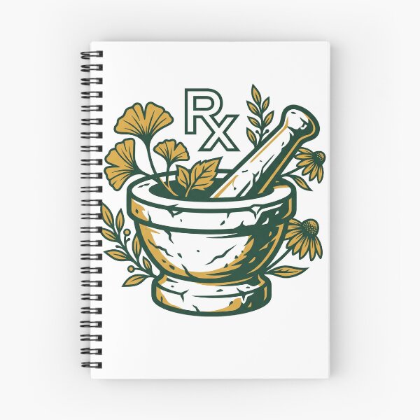 Item preview, Herbal Mortar and Pestle RX Pharmacy Botanical Apothecary Aesthetic designed and sold by mood-draftsman.
