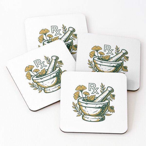 Item preview, Herbal Mortar and Pestle RX Pharmacy Botanical Apothecary Aesthetic designed and sold by mood-draftsman.