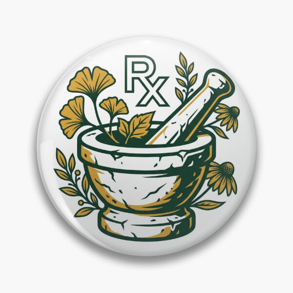 Item preview, Herbal Mortar and Pestle RX Pharmacy Botanical Apothecary Aesthetic designed and sold by mood-draftsman.