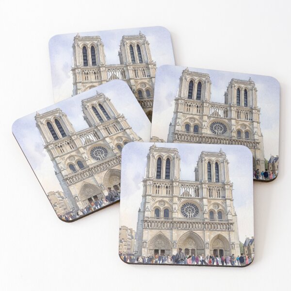 Item preview, Notre-Dame de Paris West Facade — Gothic Cathedral Water designed and sold by M.ALK.Watercolor.