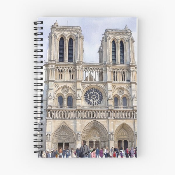 Item preview, Notre-Dame de Paris West Facade — Gothic Cathedral Water designed and sold by M.ALK.Watercolor.