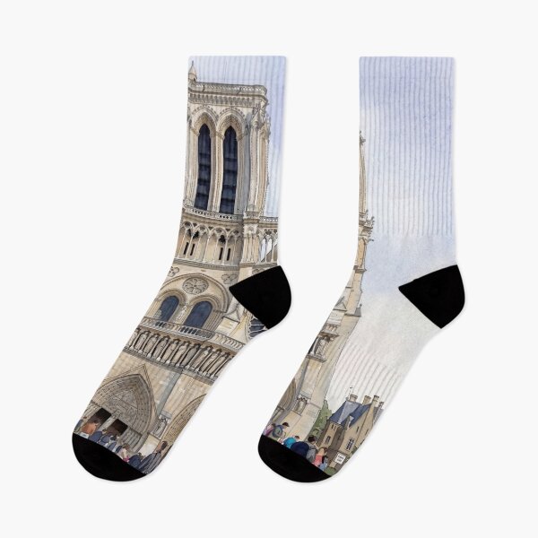 Item preview, Notre-Dame de Paris West Facade — Gothic Cathedral Water designed and sold by M.ALK.Watercolor.