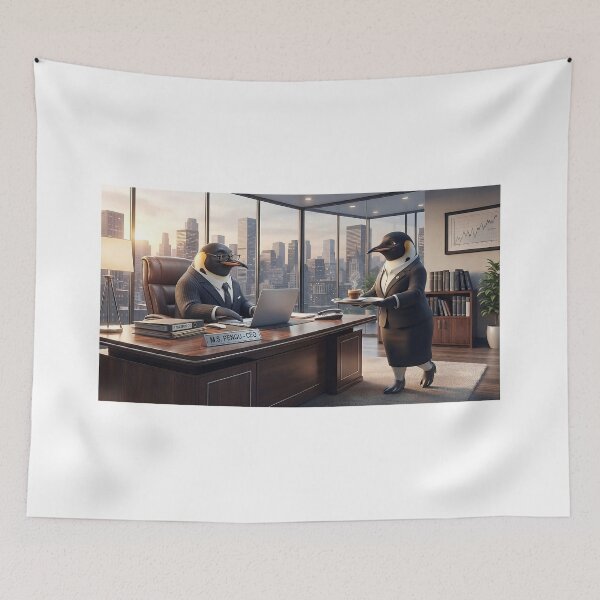 Item preview, Corporate Penguin CEO Office Life Art designed and sold by AfresStudio.