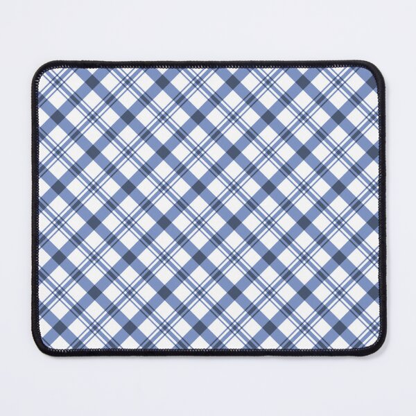 Item preview, Diagonal Gingham Checkered Grid Plaid In Cornflower Blue And Navy designed and sold by EliveraDesigns.