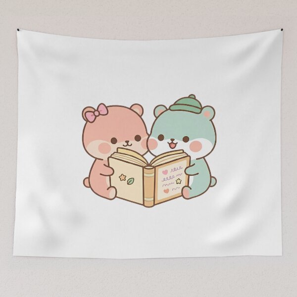 Item preview, Kawaii Cute Bears Reading Book Cozy Storytime designed and sold by Cuddly-Critters.