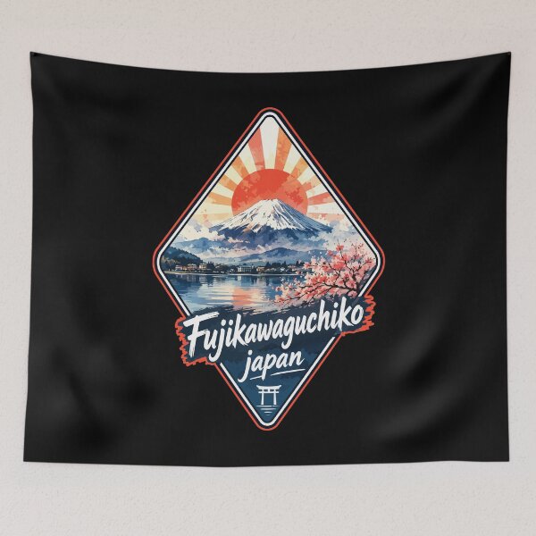 Item preview, Fujikawaguchiko Japan Mount Fuji Watercolor Travel designed and sold by TomFrontierArt.