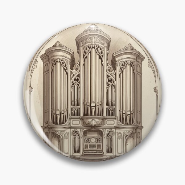Item preview, Art Nouveau Pipe Organ Vintage Floral Illustration designed and sold by pinkal.