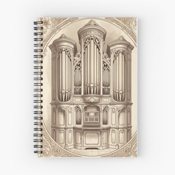Item preview, Art Nouveau Pipe Organ Vintage Floral Illustration designed and sold by pinkal.