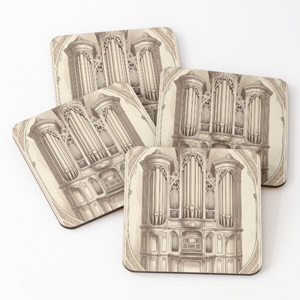 Item preview, Art Nouveau Pipe Organ Vintage Floral Illustration designed and sold by pinkal.