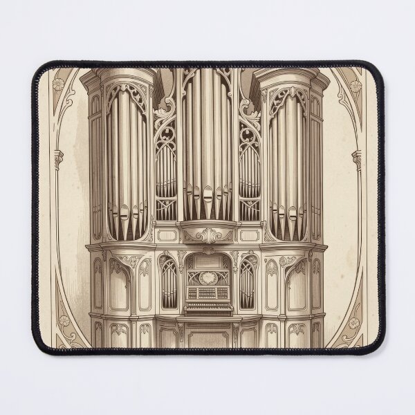 Item preview, Art Nouveau Pipe Organ Vintage Floral Illustration designed and sold by pinkal.